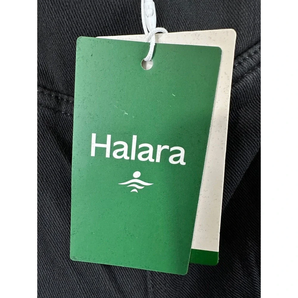 Halara Flex Denim Crossover‎ Flare Pants Womens XS Reg Black Stretch Comfy New